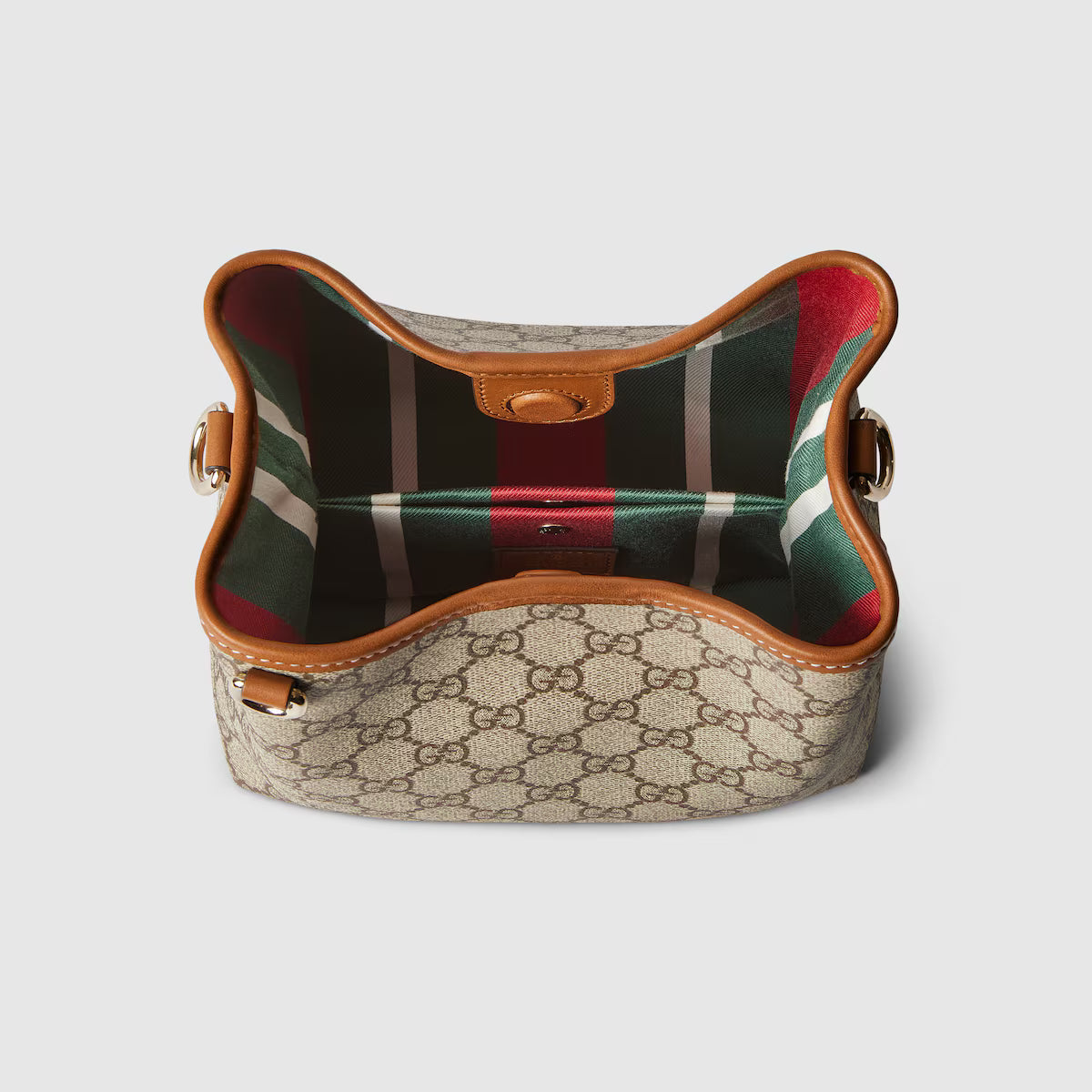 Gucci GG Emblem Bucket Bag — Monogram Coated Fabric