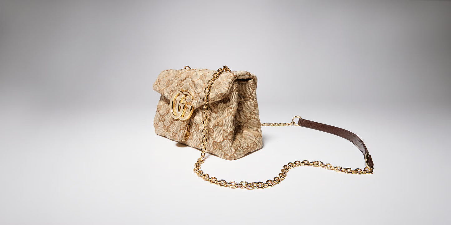 Gucci Generation Shoulder Bag — Canvas GG, Areia