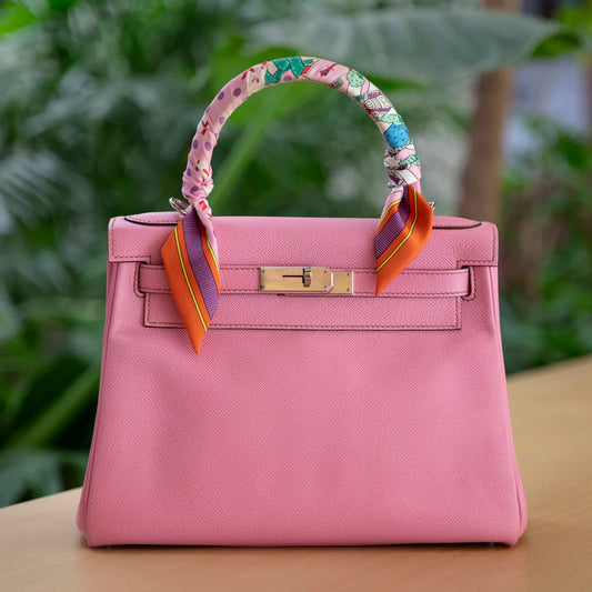 Hermès Kelly 28 — Pink Togo Leather, Palladium Hardware