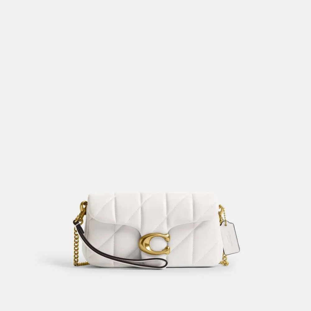 Coach Tabby Chain Crossbody 19 With Quilting — Off White