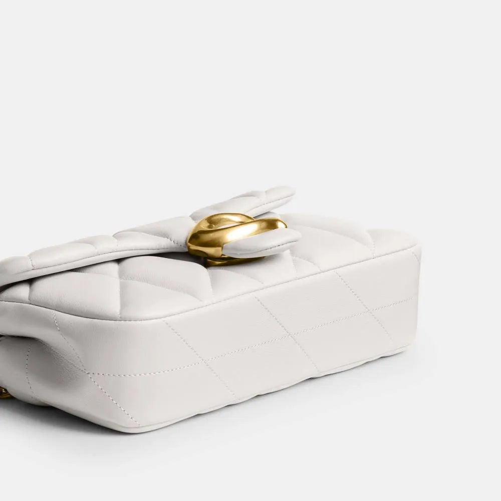 Coach Tabby Chain Crossbody 19 With Quilting — Off White