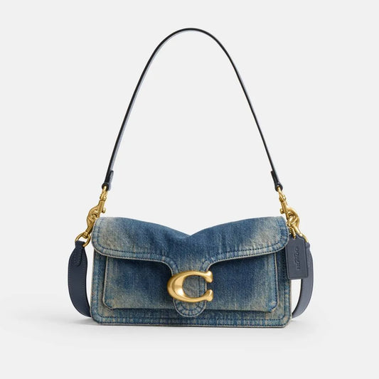 Coach Tabby Shoulder Bag 26 Loved Denim — Blue