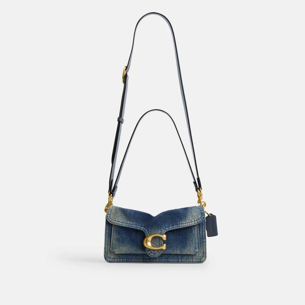 Coach Tabby Shoulder Bag 26 Loved Denim — Blue