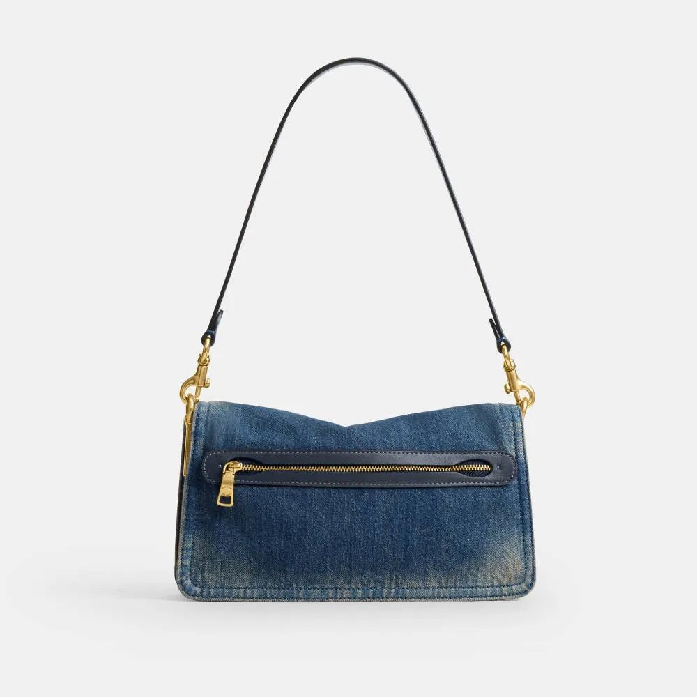 Coach Tabby Shoulder Bag 26 Loved Denim — Blue
