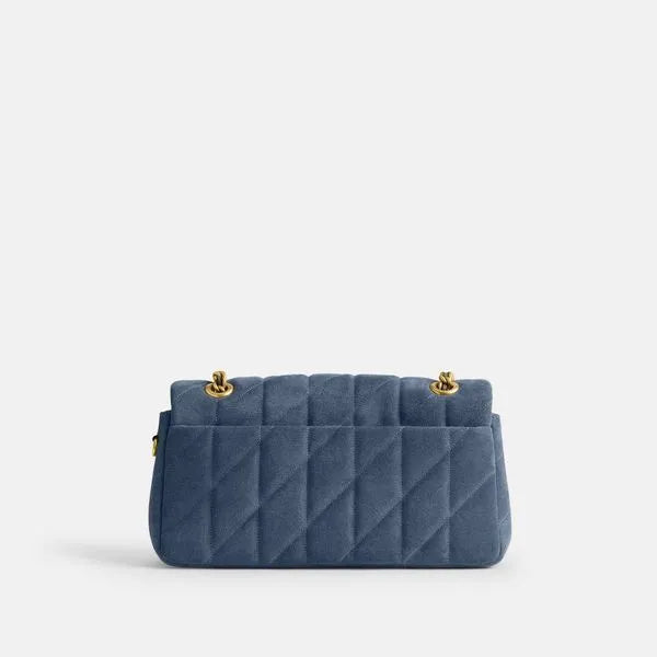 Coach Tabby Shoulder Bag 26 Suede Quilting — Blue