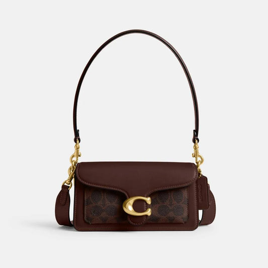 Coach Tabby Shoulder Bag 20 Signature — Dark Brown