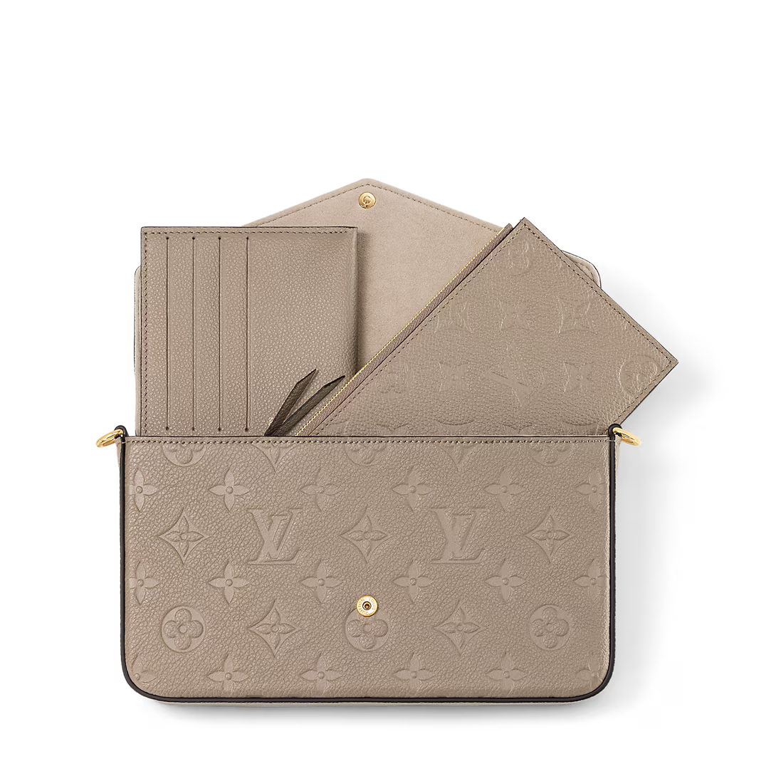 Louis Vuitton Pochette Félicie — Monogram Empreinte Leather, Beige Tourterelle