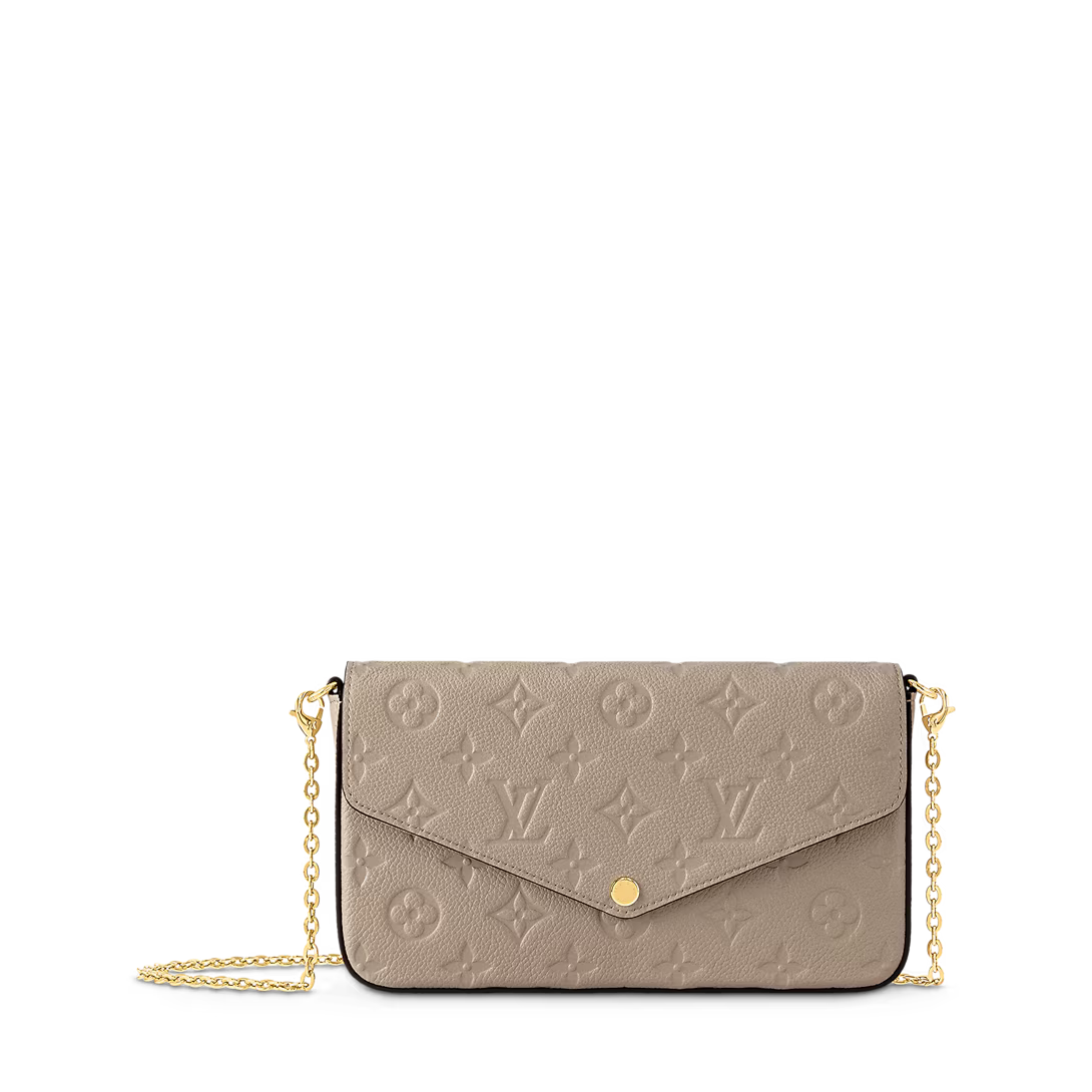 Louis Vuitton Pochette Félicie — Monogram Empreinte Leather, Beige Tourterelle