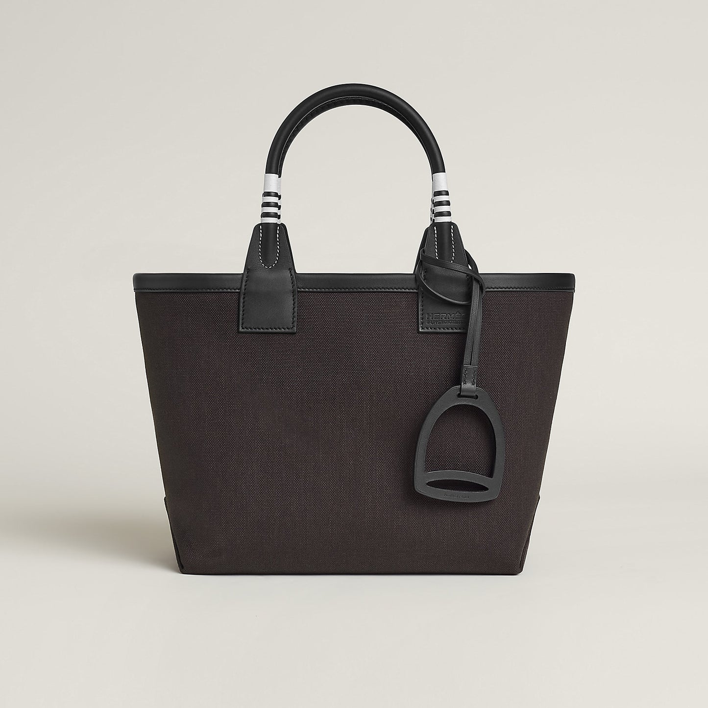 Hermès Steeple 25 — Noir H Canvas, Black Swift Leather