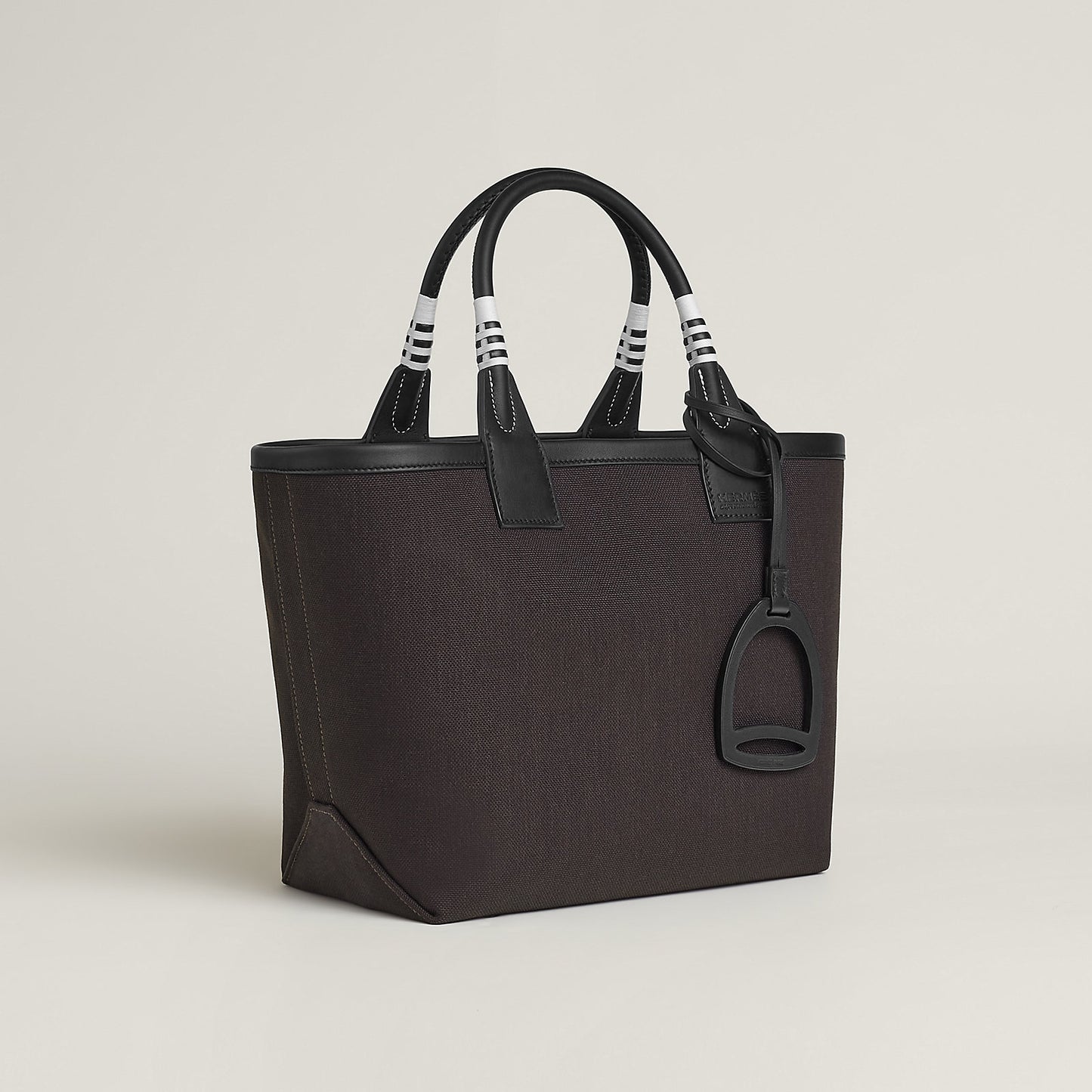 Hermès Steeple 25 — Noir H Canvas, Black Swift Leather