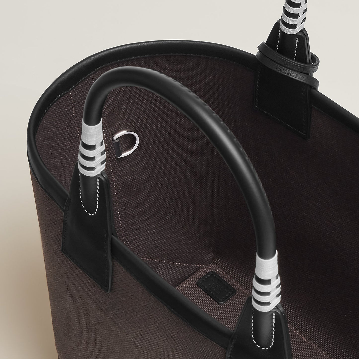 Hermès Steeple 25 — Noir H Canvas, Black Swift Leather