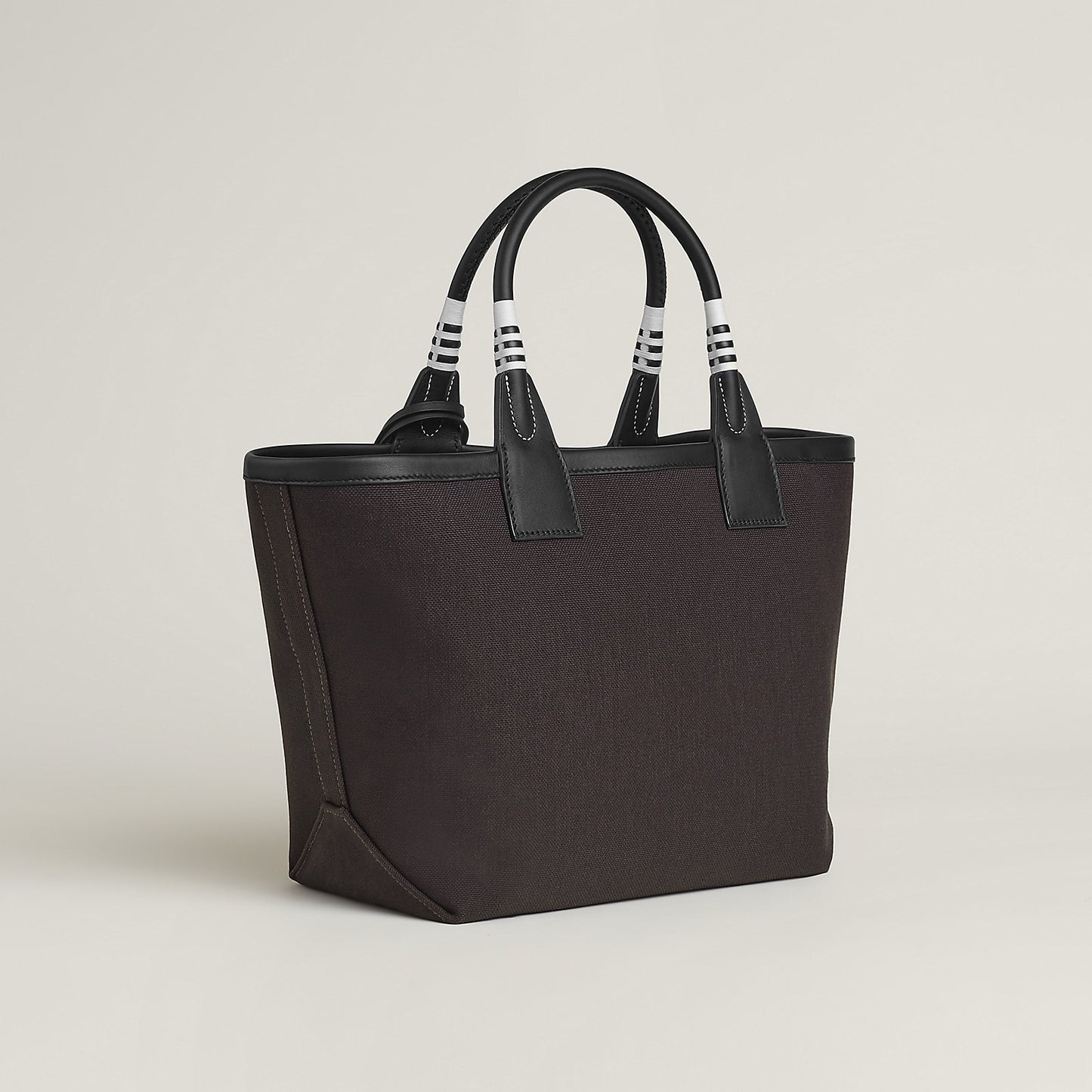 Hermès Steeple 25 — Noir H Canvas, Black Swift Leather