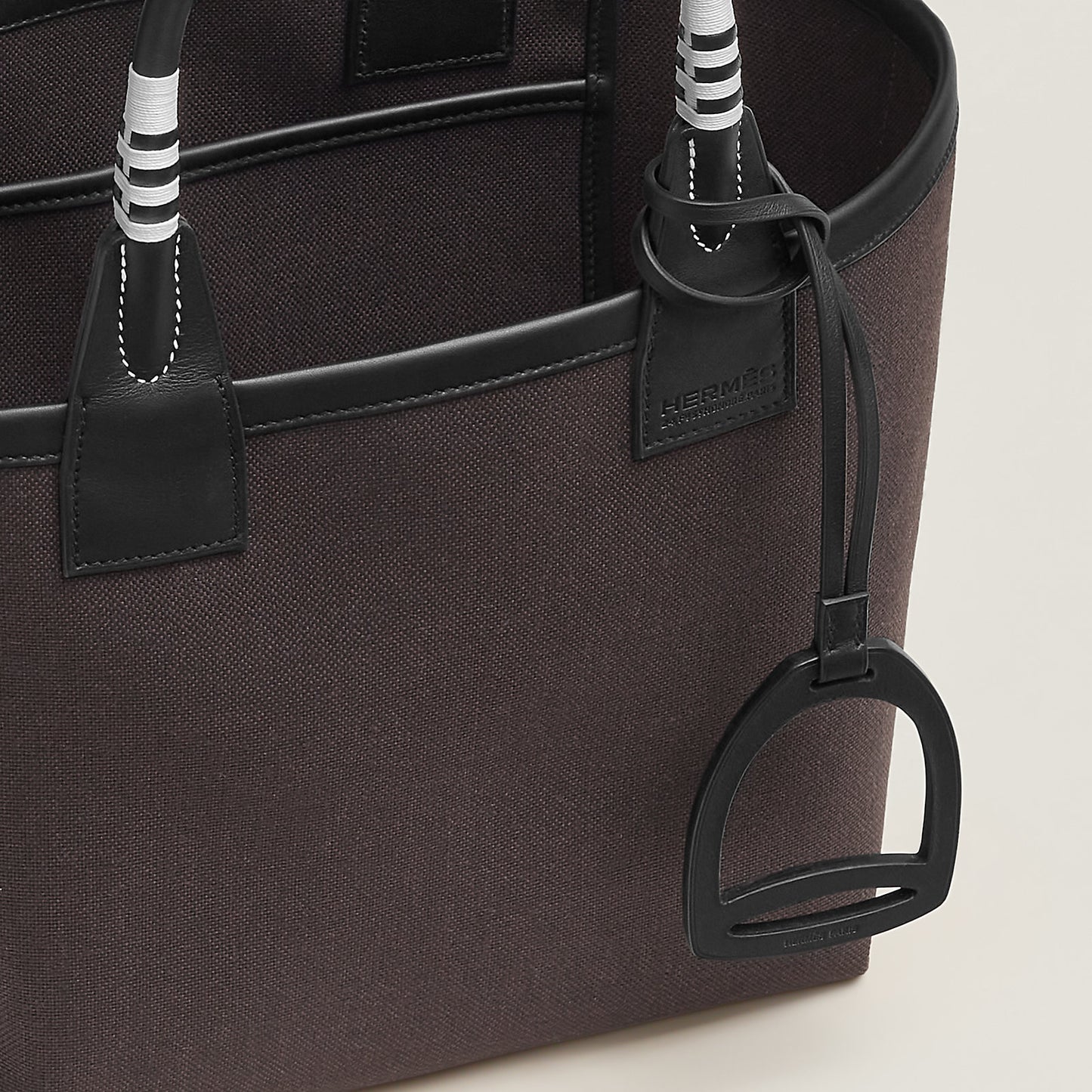 Hermès Steeple 25 — Noir H Canvas, Black Swift Leather